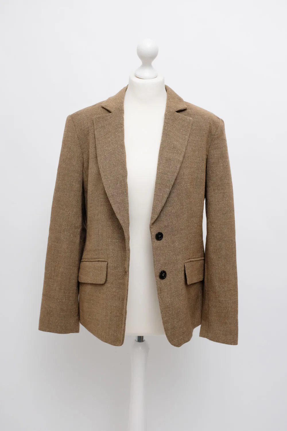 0065_BROWN WOOL BLEND SUIT BLAZER