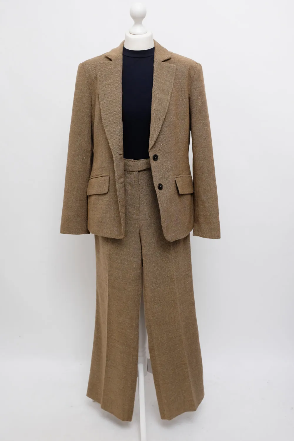 0065_BROWN WOOL BLEND SUIT BLAZER