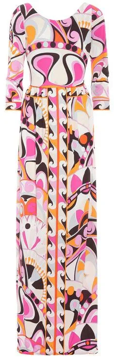 Abstract Print Jersey Silk Dress