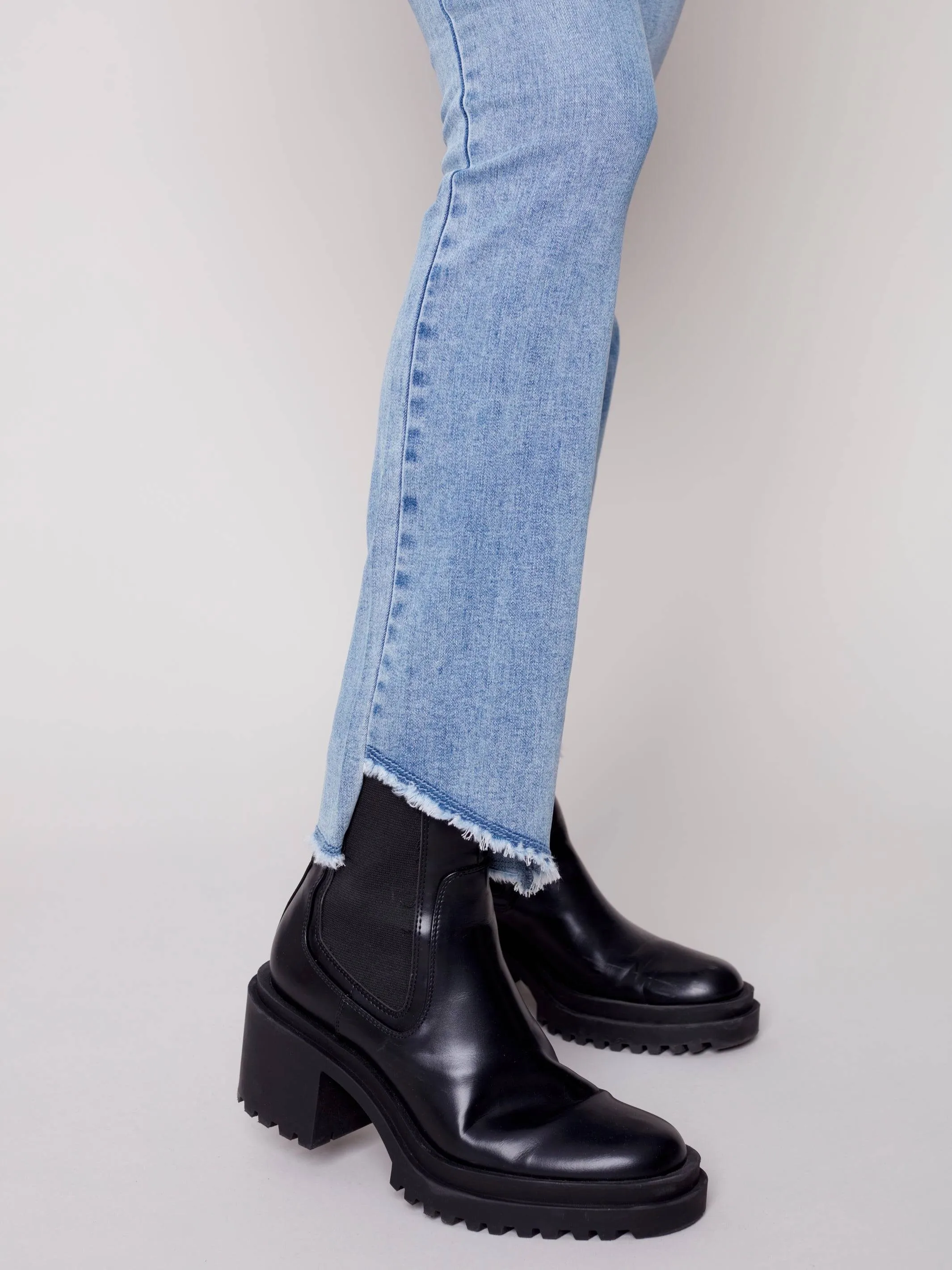 Asymmetrical Hem Bootcut Jeans