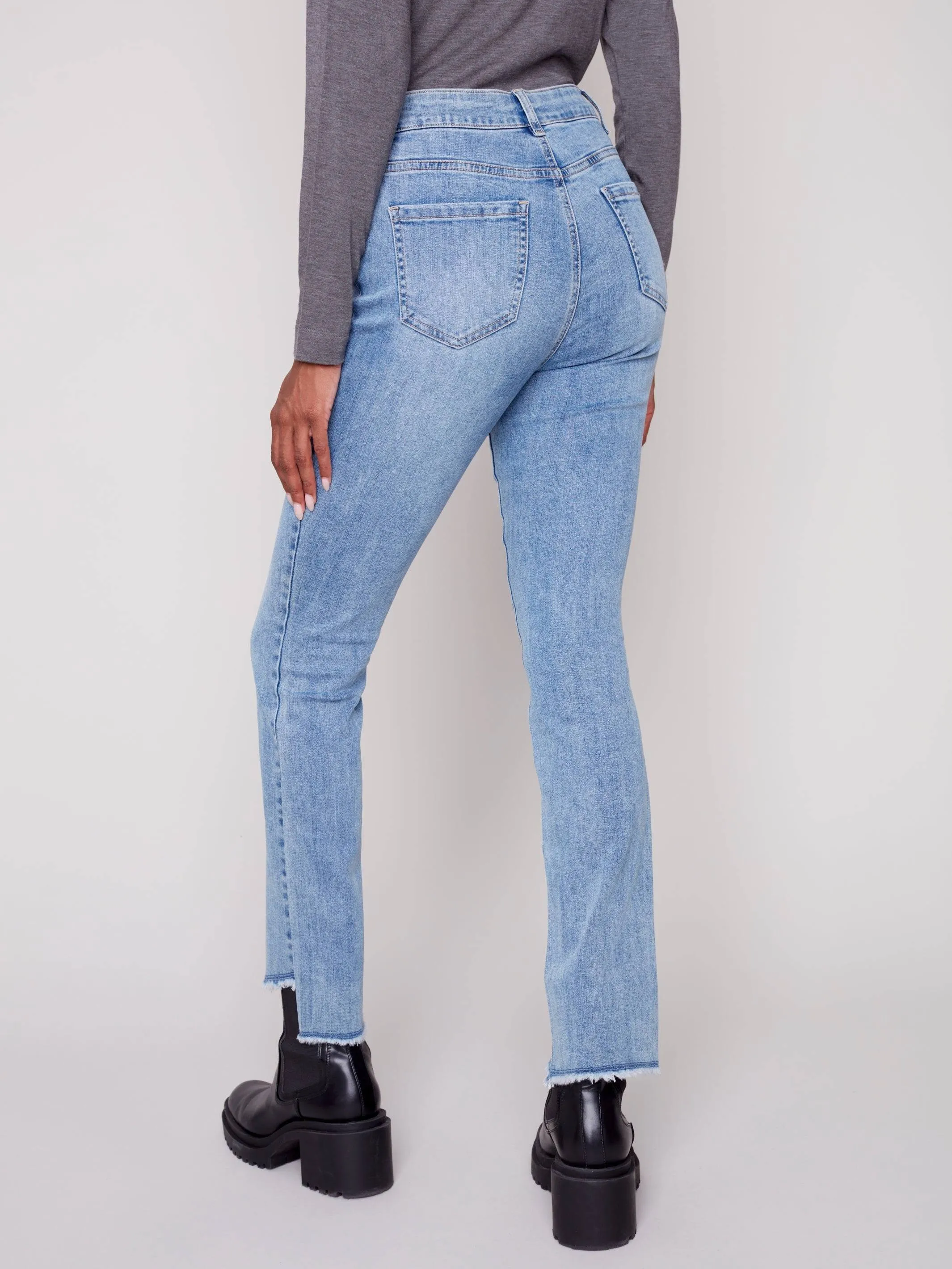 Asymmetrical Hem Bootcut Jeans