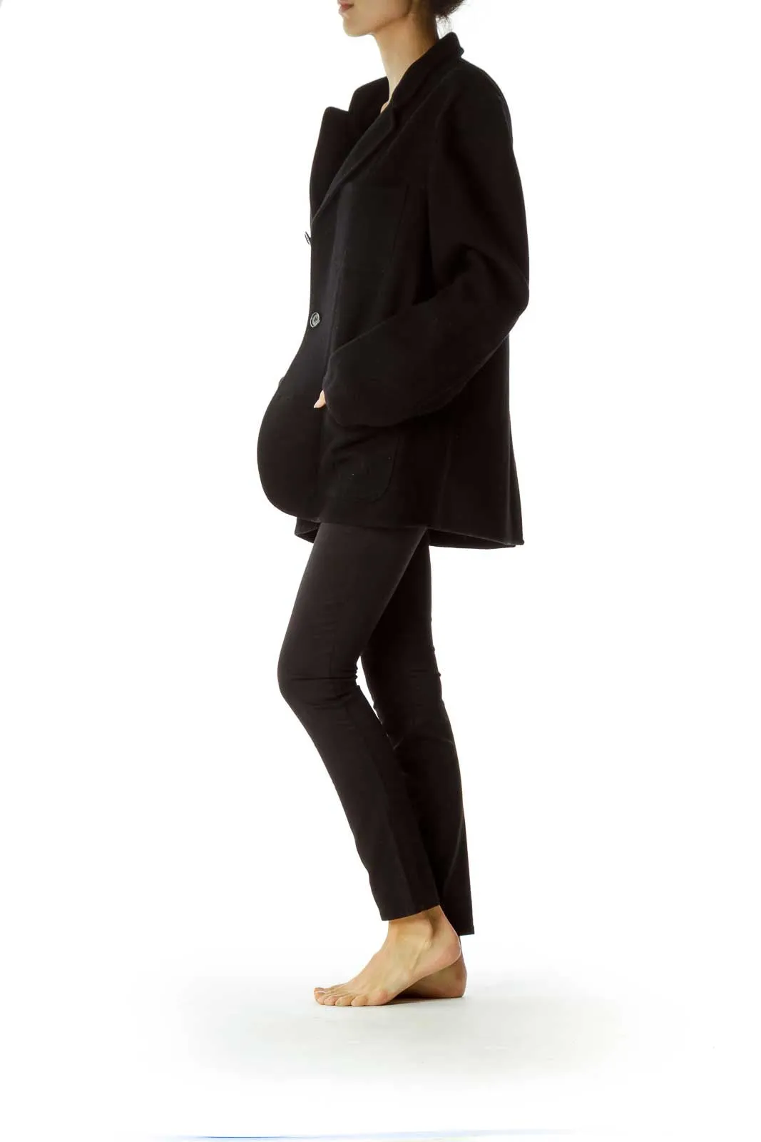 Black Long Oversize Wool Blazer