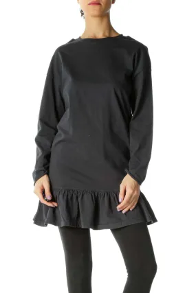 Black Solid Casual Tunic