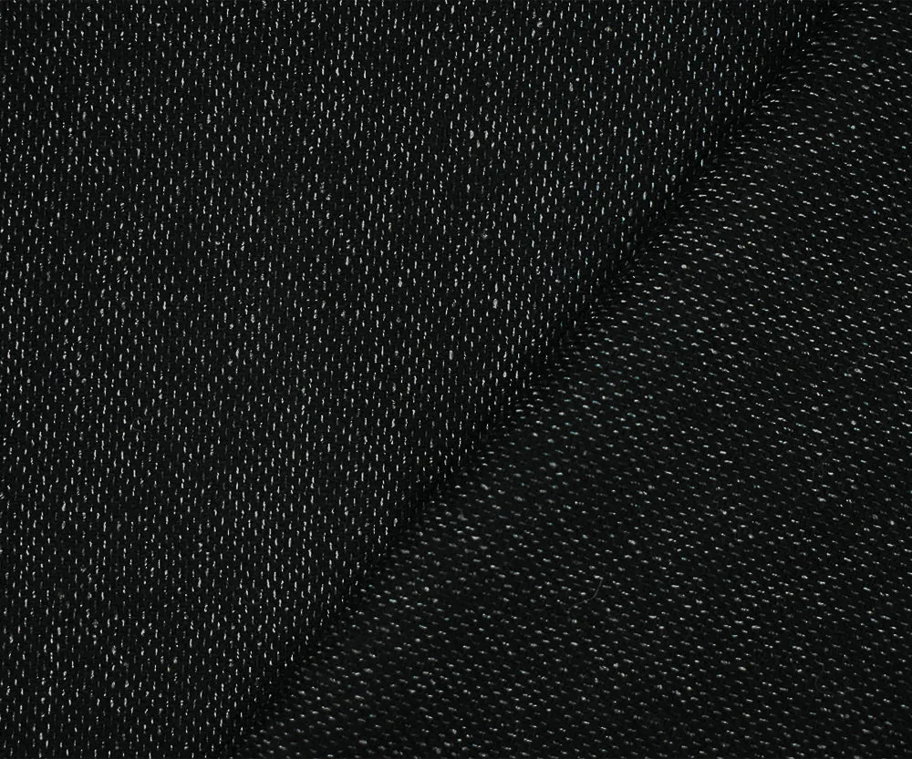 Black-White-Gray Wool Polyester Dobby Woven Jacketing Fabric