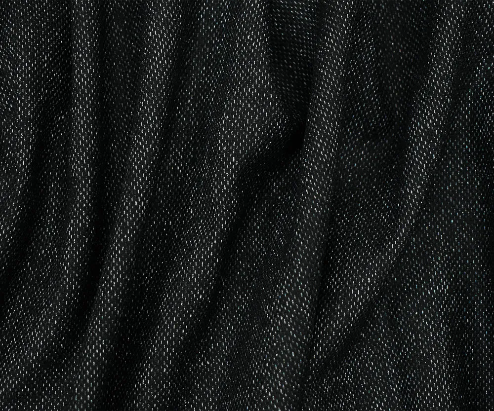 Black-White-Gray Wool Polyester Dobby Woven Jacketing Fabric