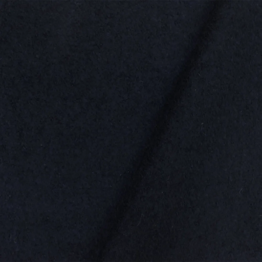 Blue-Black Textured Wool Brushed Boucle Knit Coating Fabric