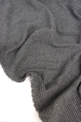 Charcoal Brushed Waffle Sweater Knit