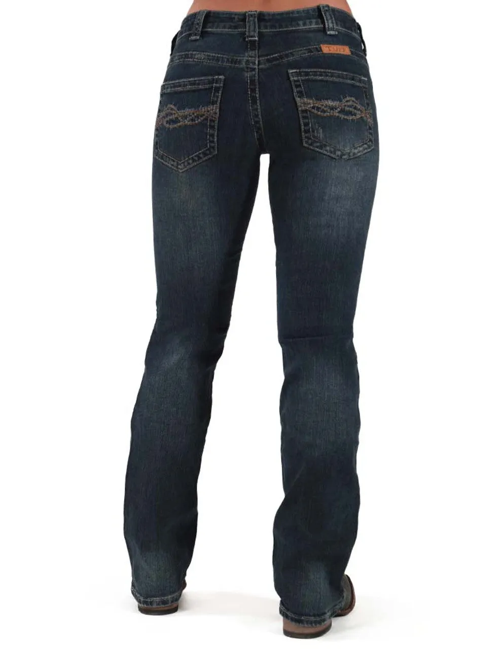 Cowgirl Tuff Don't Fence Me In Dark Wash Mid Rise Jean - DFMI Dark Wash