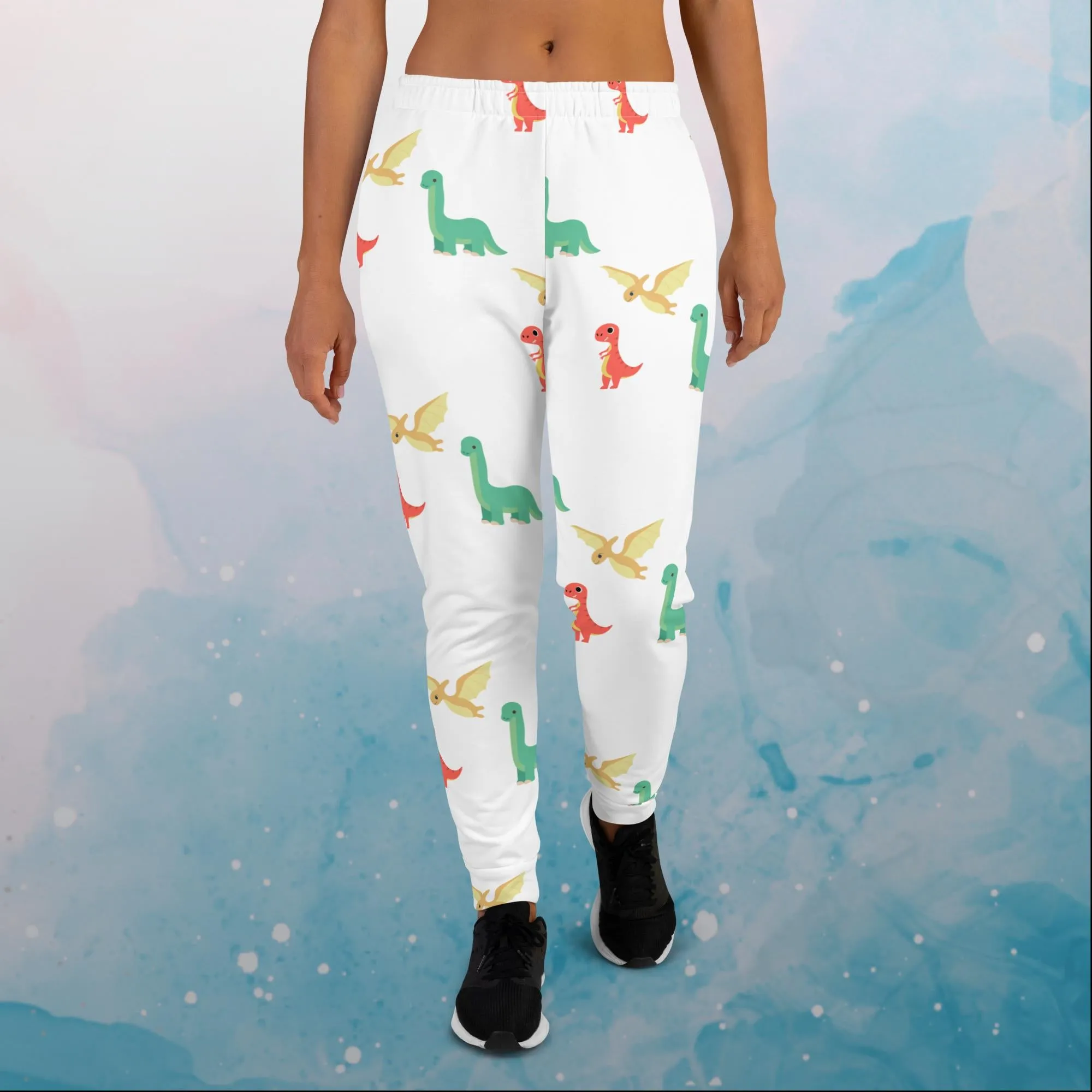 Cute Dino Print Unique Womens Joggers