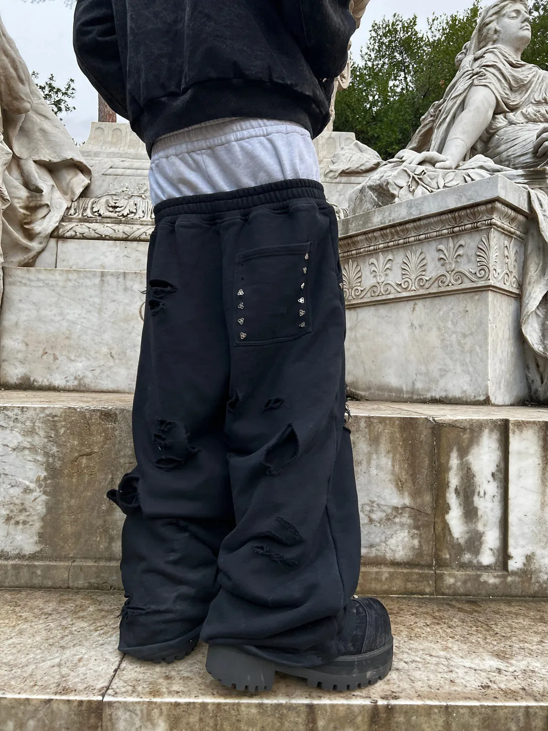 Double Layer QUIROZ 2044® Sweats in Black