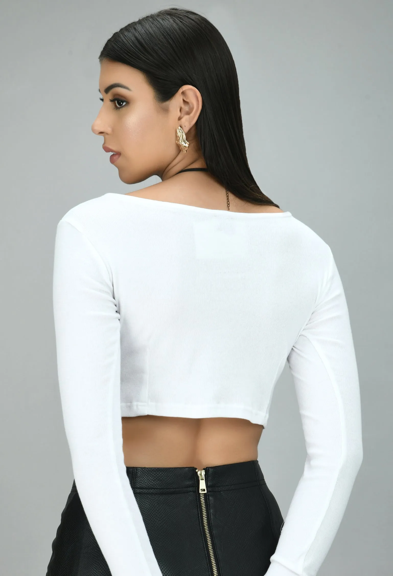 Drawstring White Top