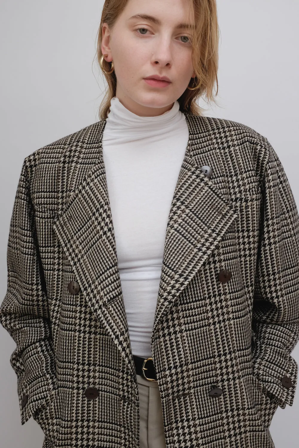 ESCADA VINTAGE TARTAN WOOL BLAZER