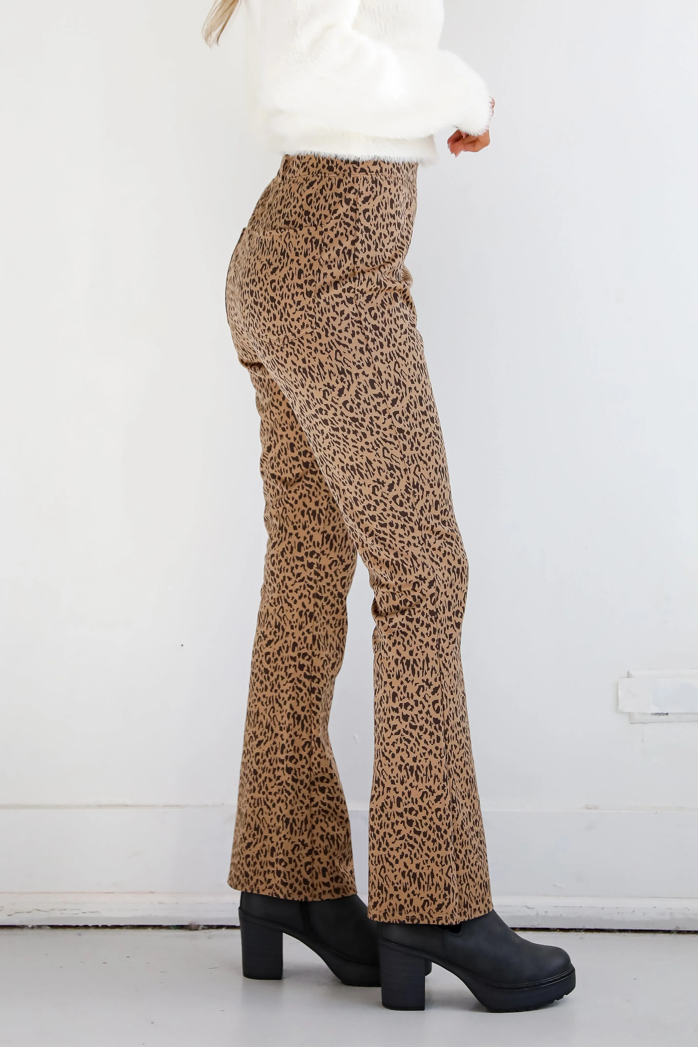 FINAL SALE - Wild Vision Leopard Flare Pants - DOORBUSTER