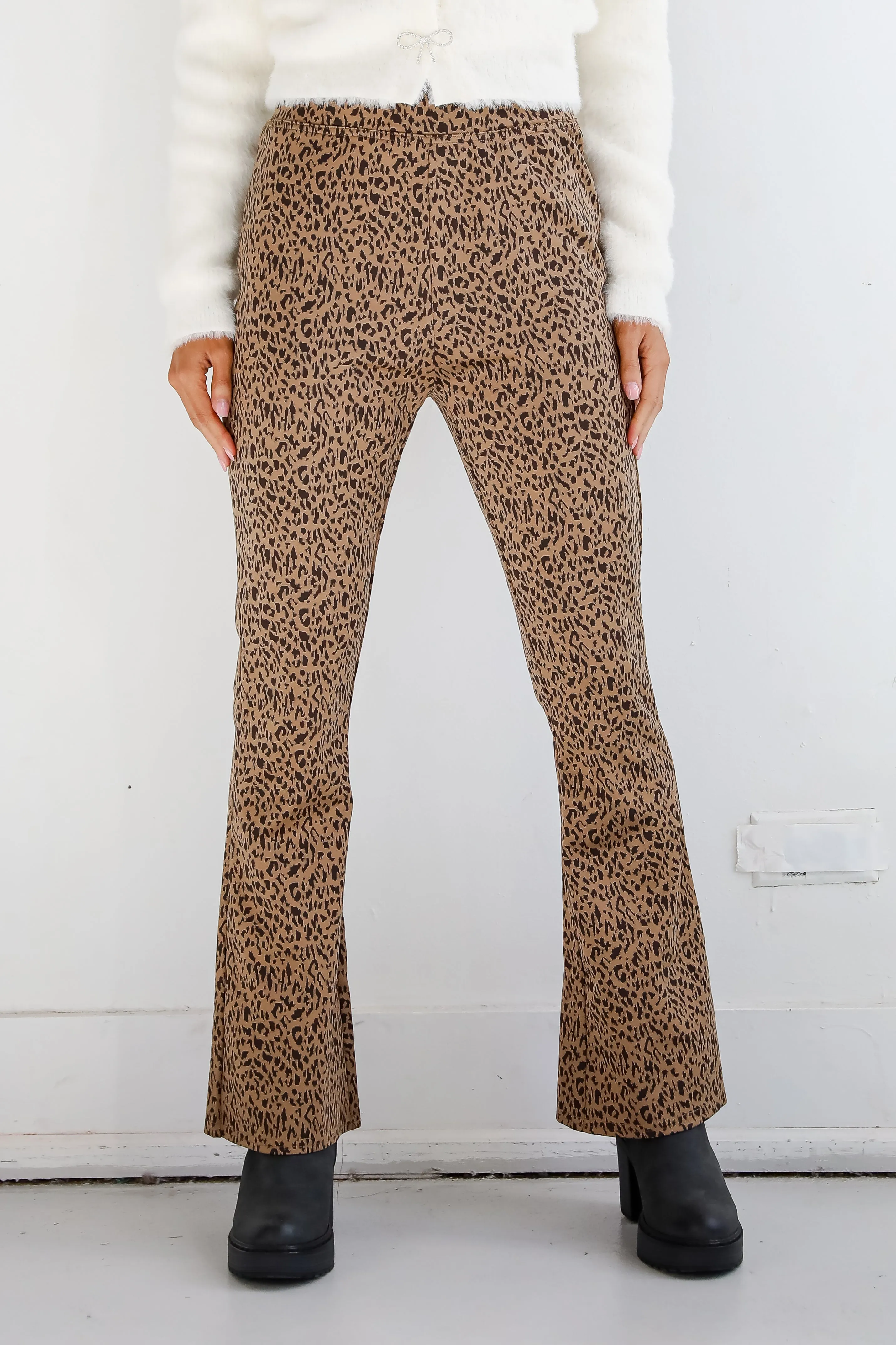 FINAL SALE - Wild Vision Leopard Flare Pants - DOORBUSTER