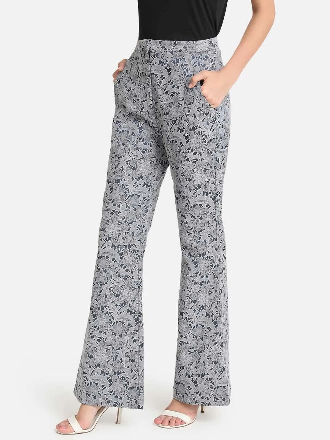 Flared Bottom Jacquard Pants