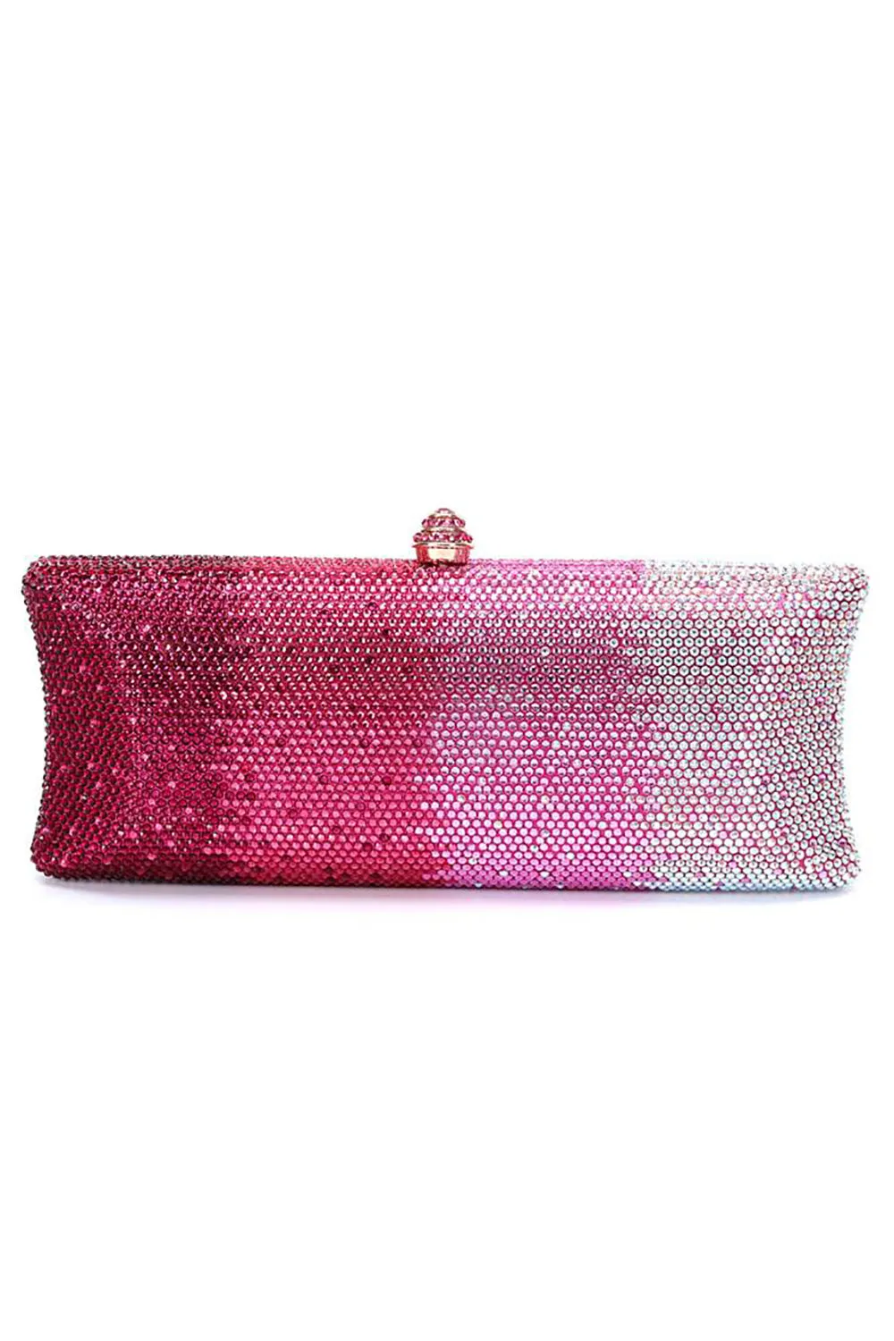 Fuchsia Ombre Saprkly Sequin Evening Clutch Bag