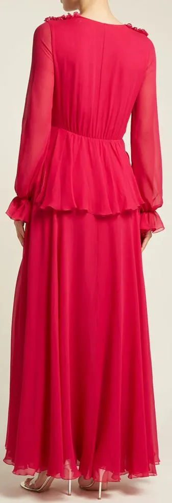 Gathered Chiffon Gown