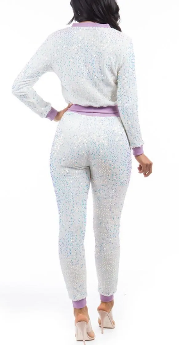 Glitz and Glam Sequin Jogger Set