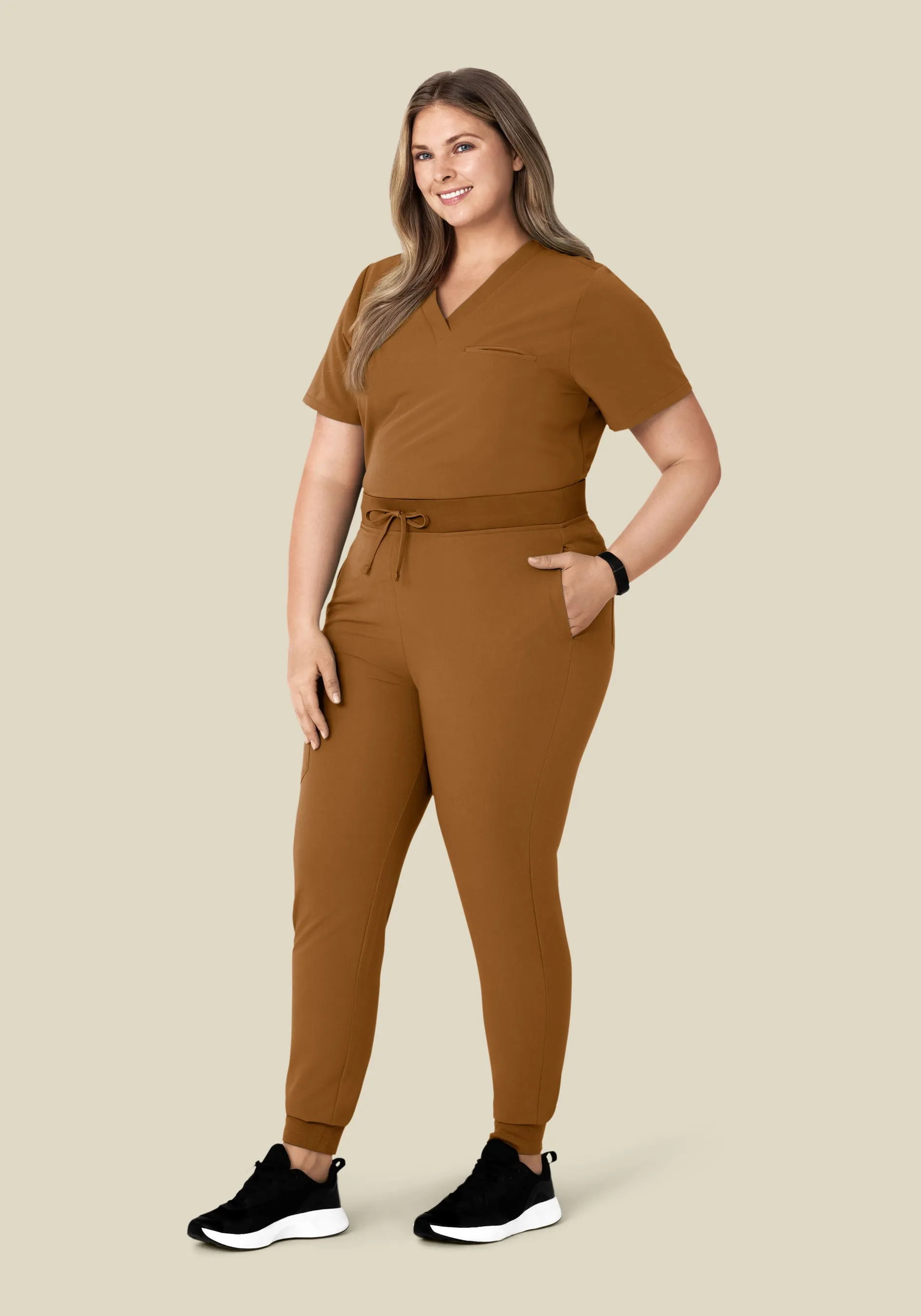 High Waisted Joggers Camel