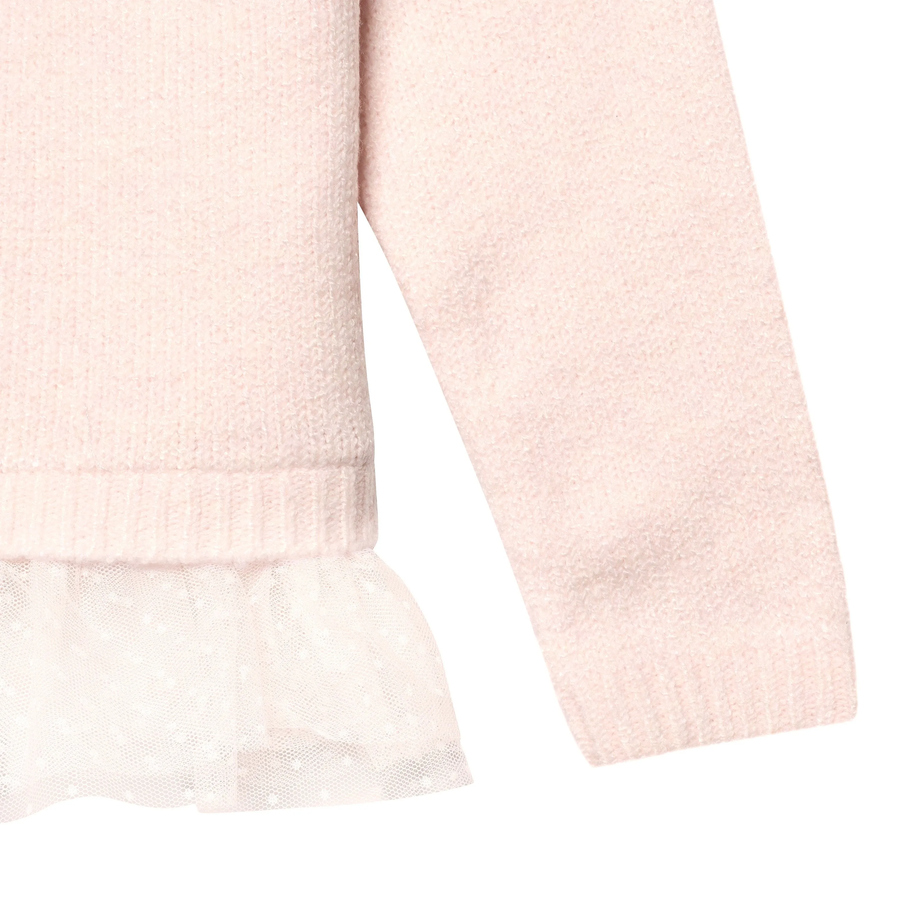 Infant & Toddler Girls Light Pink Sweater With Tulle Trim