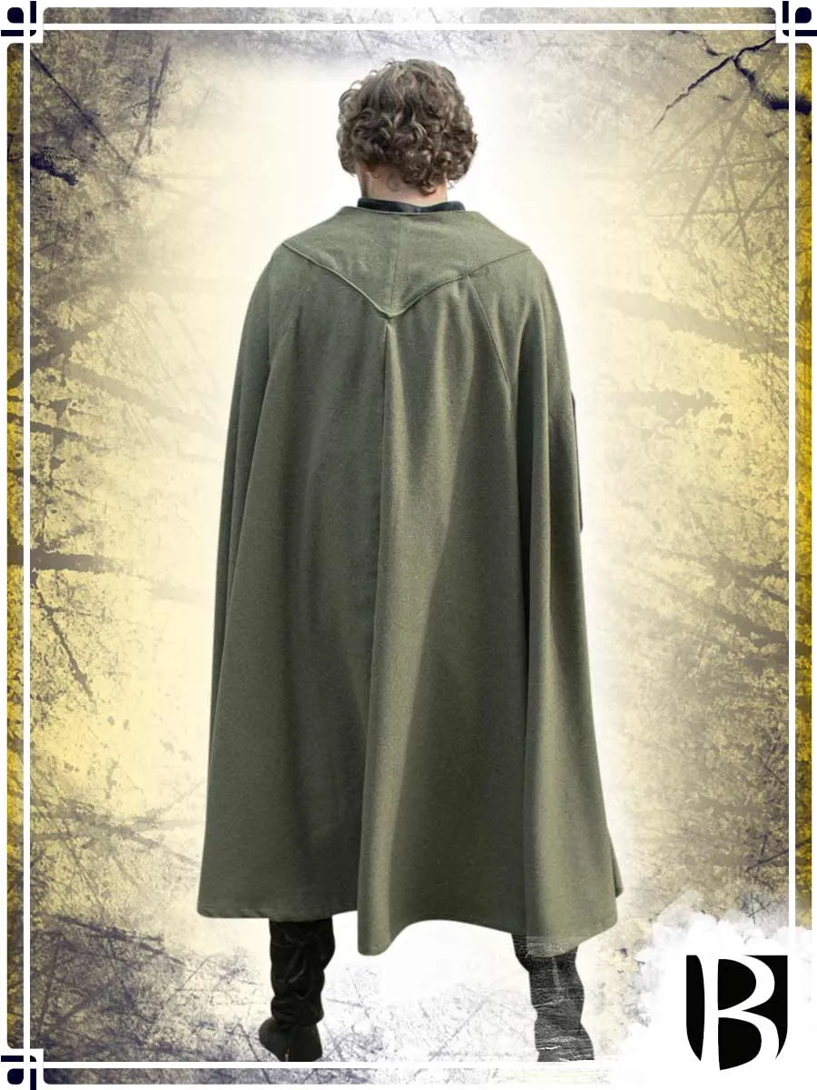 Justus Wool Cloak - Olive Green