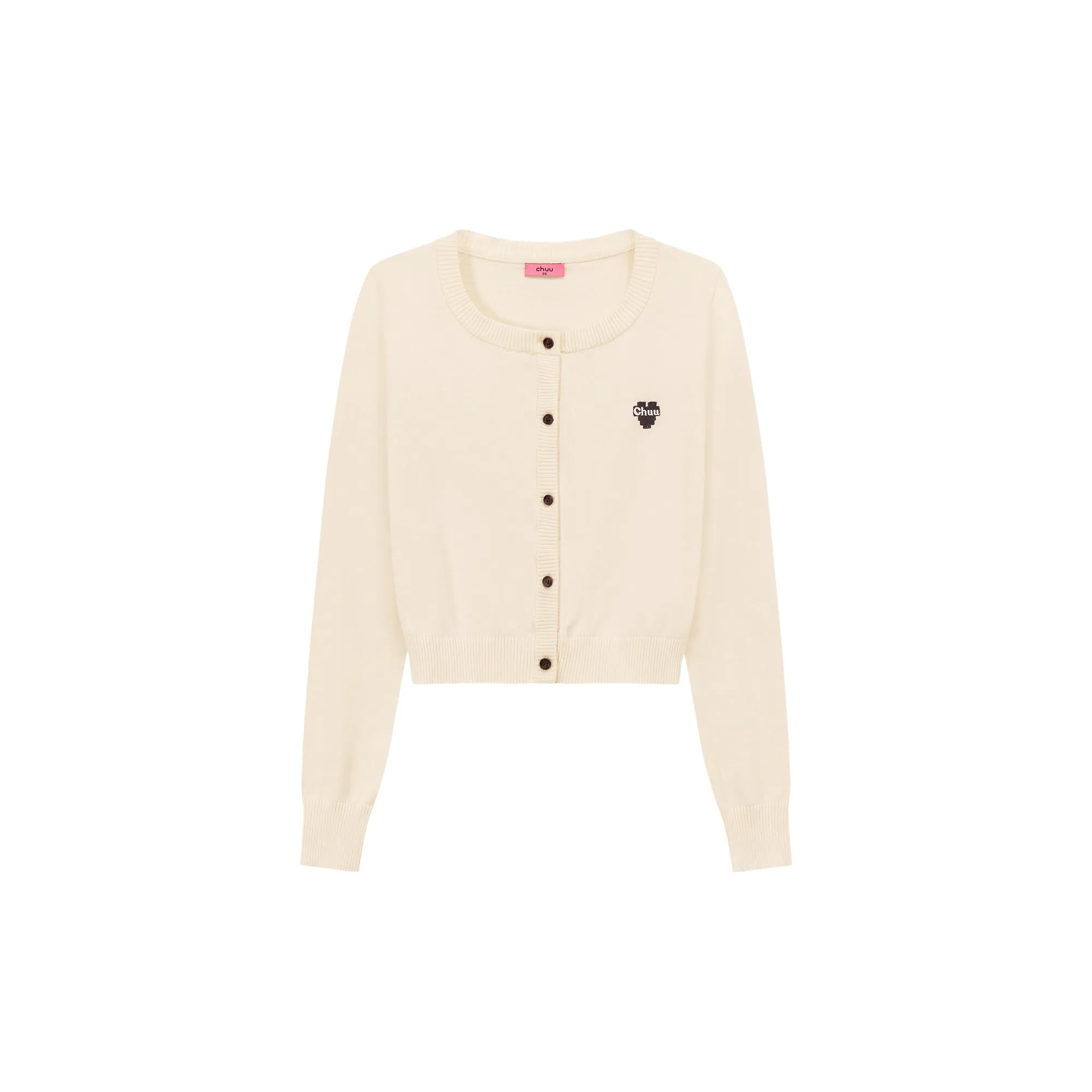 Logo Heart Knit Color Cardigan