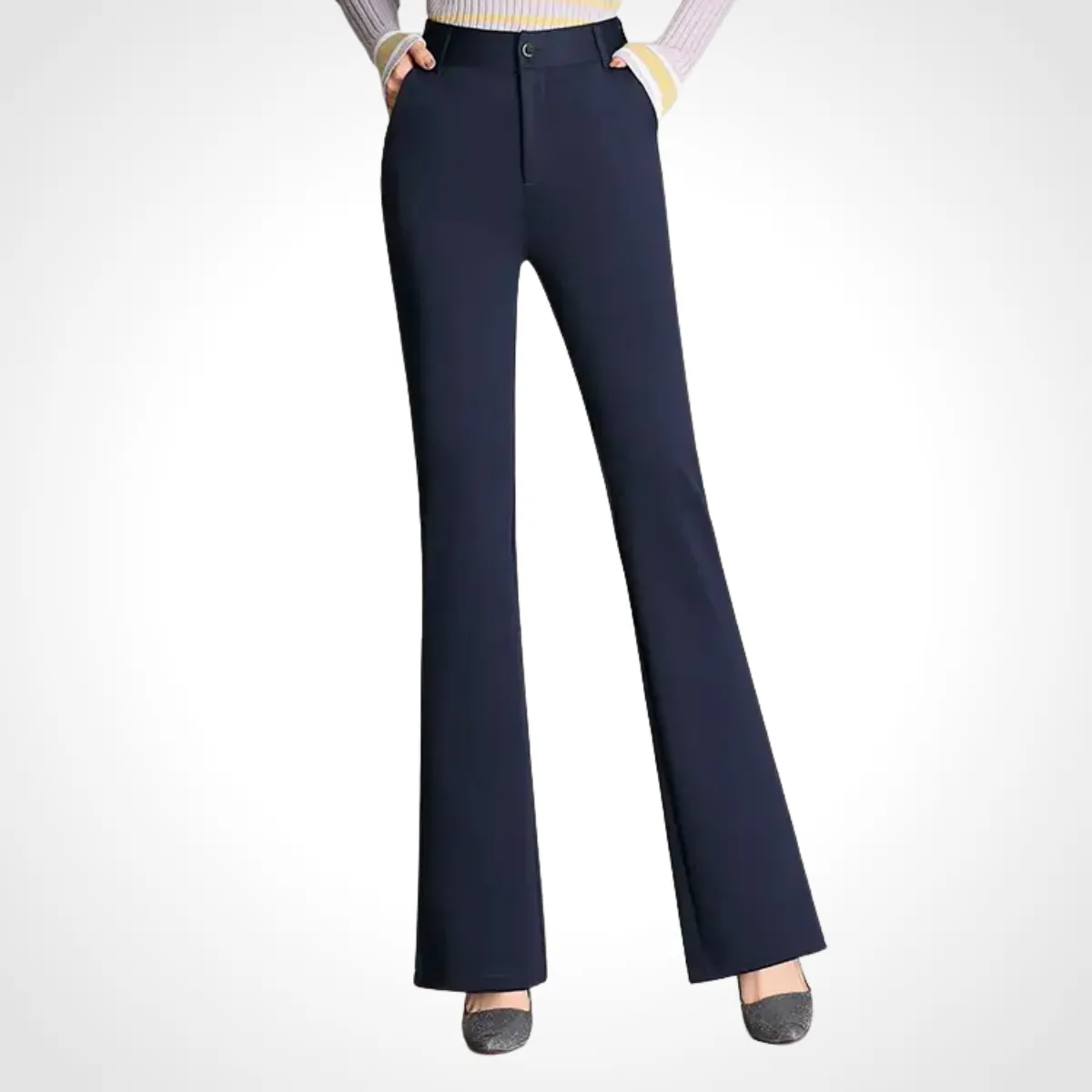 Luexco Women's Flared Stretch High Waist Trousers