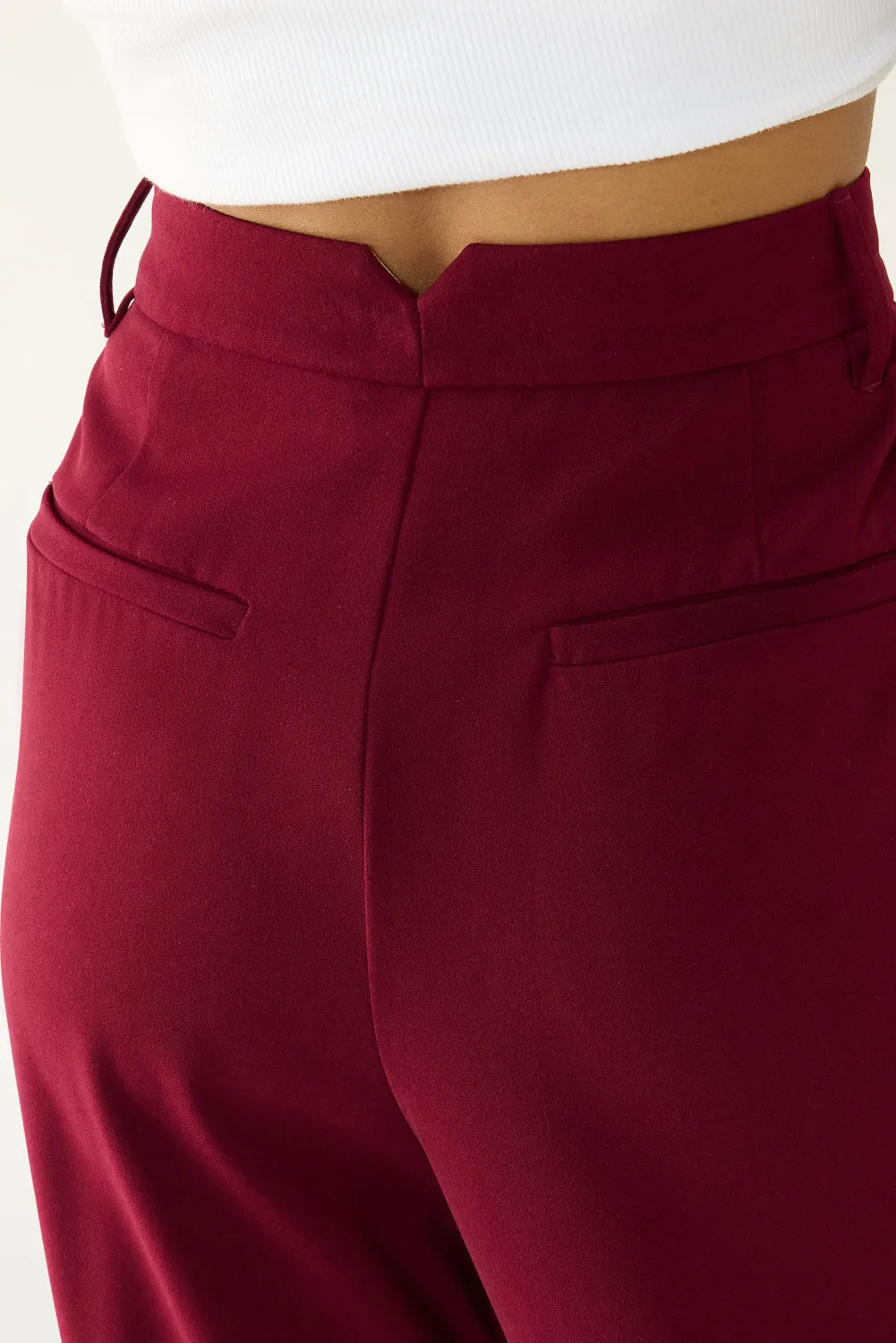 Maroon Flared Formal Korean Pants