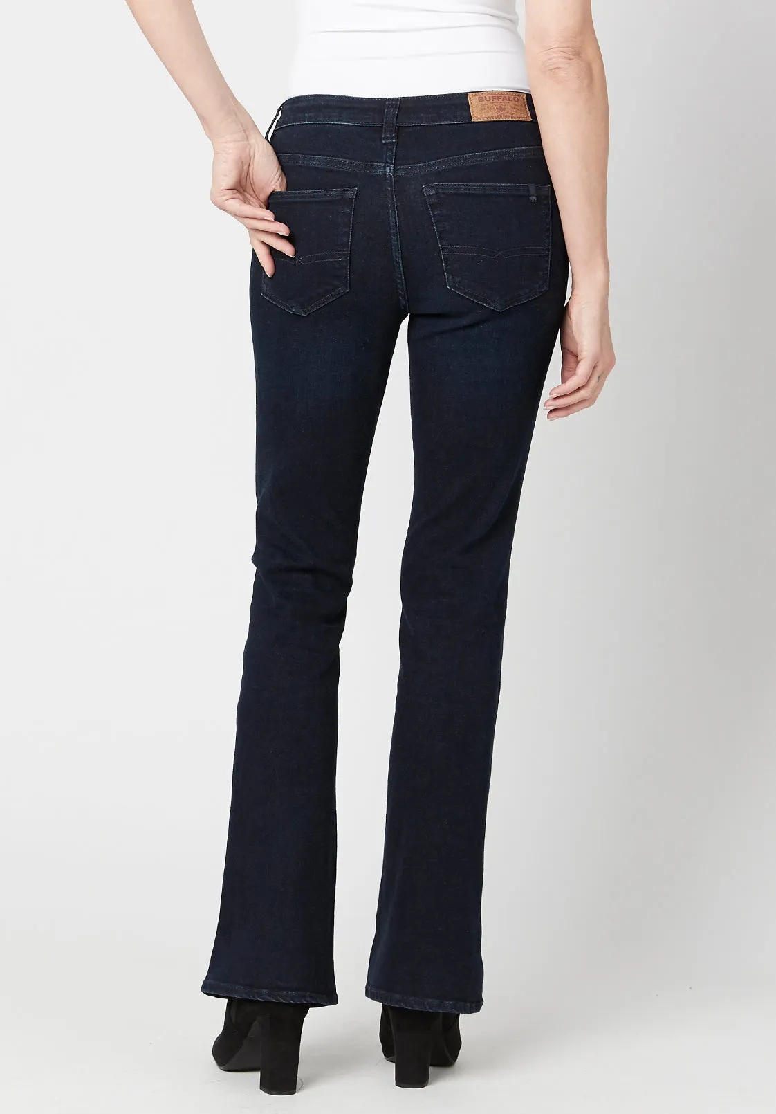 Mid Rise Bootcut Queen Women's Jeans in Dark Blue - BL15832