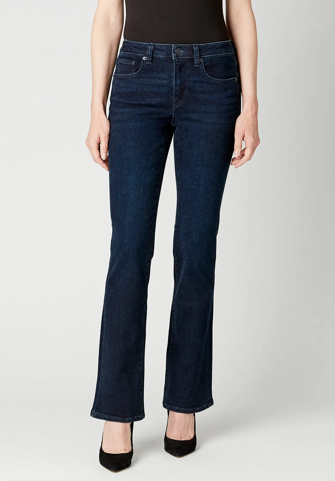 Mid Rise Bootcut Queen Women's Jeans in Dark Blue - BL15832