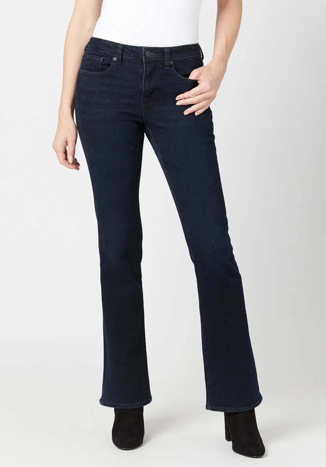 Mid Rise Bootcut Queen Women's Jeans in Dark Blue - BL15832