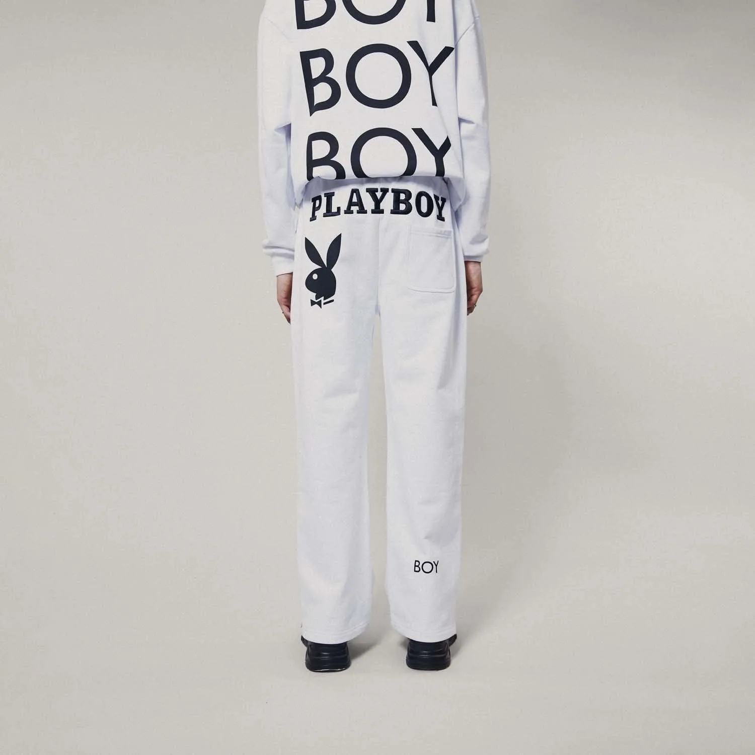 PLAYBOY X BOY BOLD BUNNY JOGGERS - WHITE