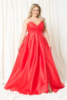 Plus Size Dress, Prom, Bridesmaid, Gowns Red