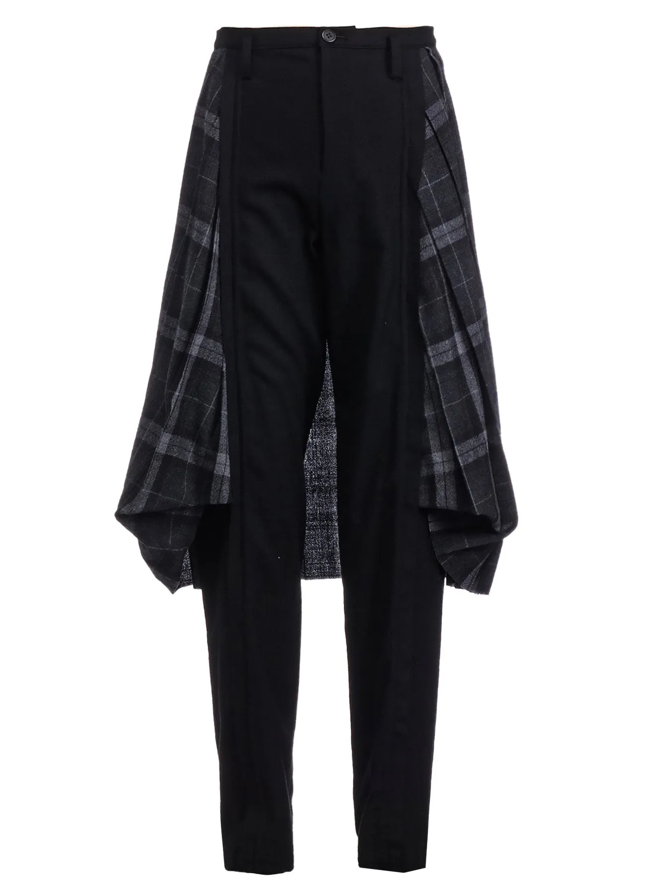 SERGE   PLAID COMBI PLEATED PANTS