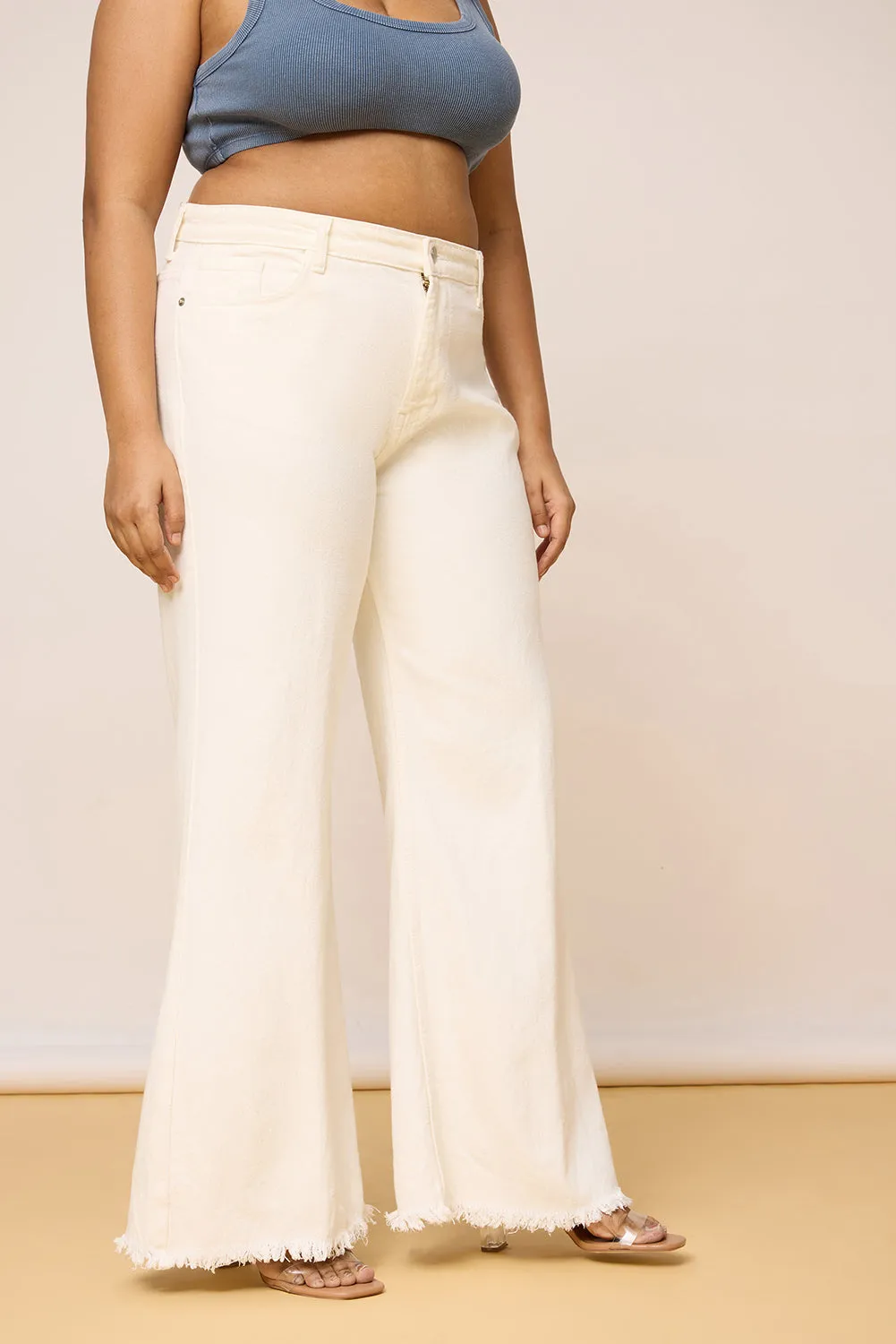 Statement White Bootcut Jeans