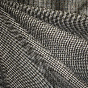 Tiny Houndstooth Wool Flannel Suiting Taupe/Navy