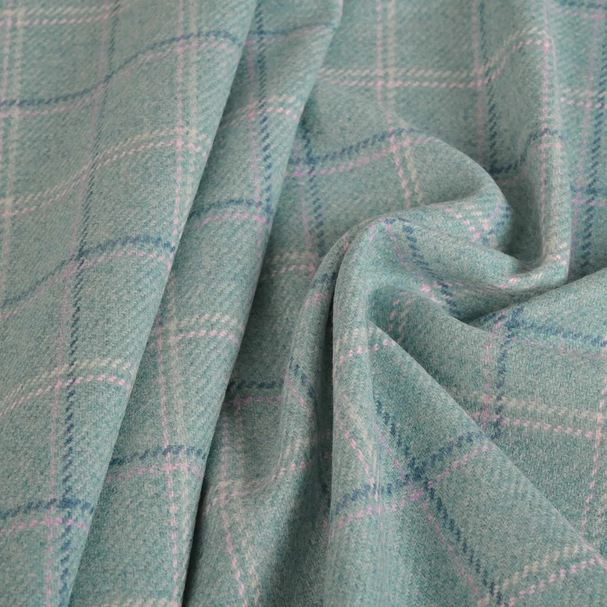 Turquoise Coating Plaid Fabric 96261