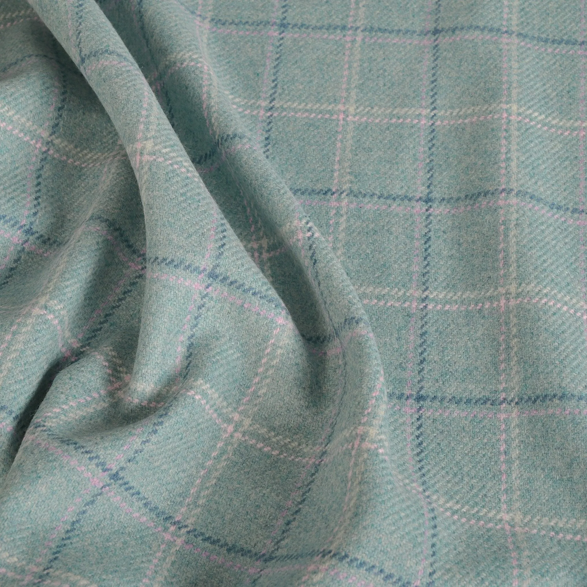 Turquoise Coating Plaid Fabric 96261