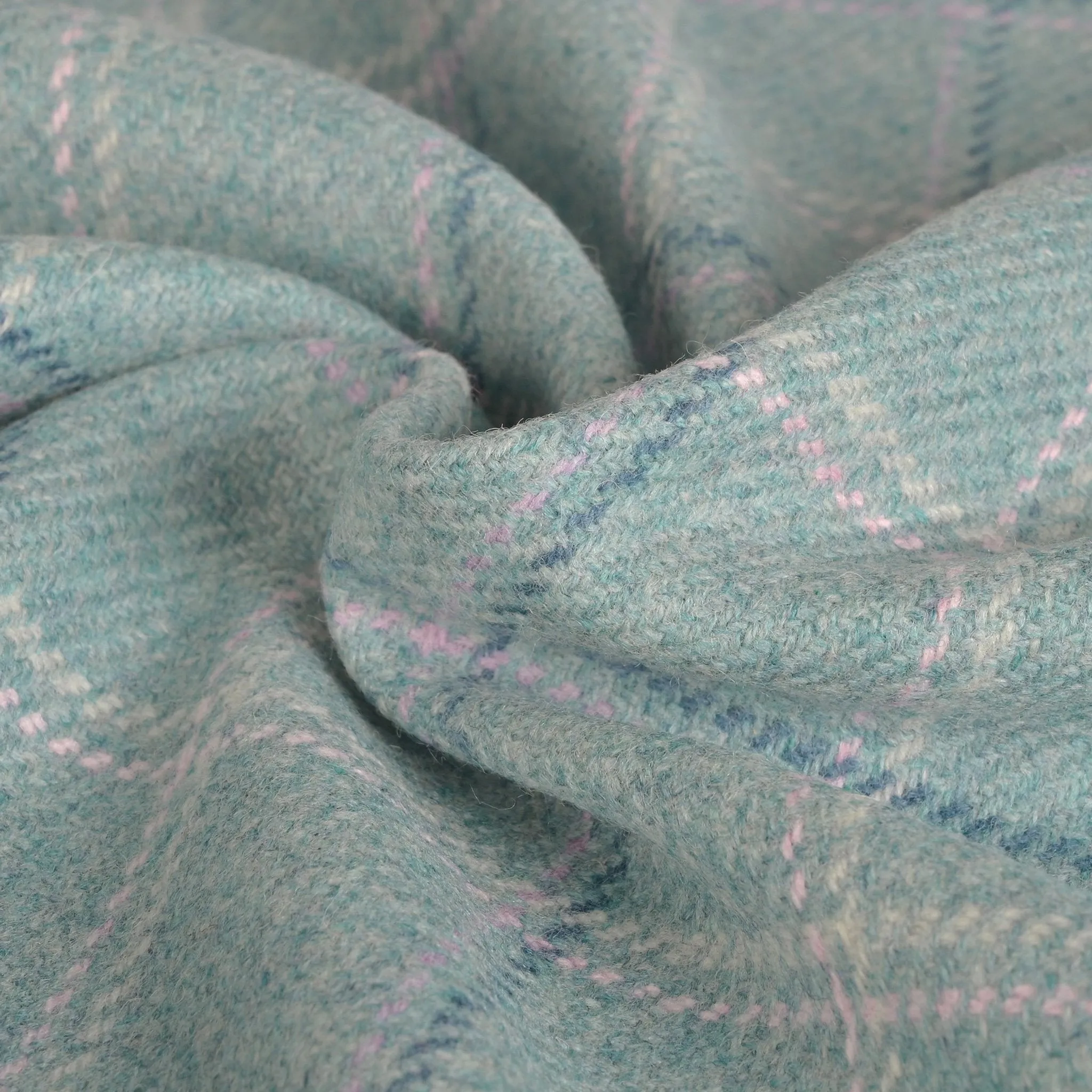 Turquoise Coating Plaid Fabric 96261