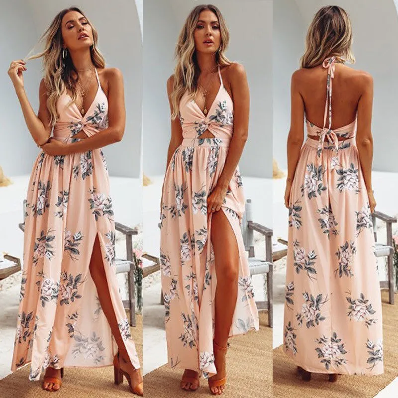 VenusFox Womens Summer Boho Maxi Long Dresses