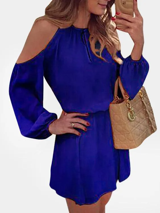 Wholesale Cold Shoulder Long Sleeve Casual Dress