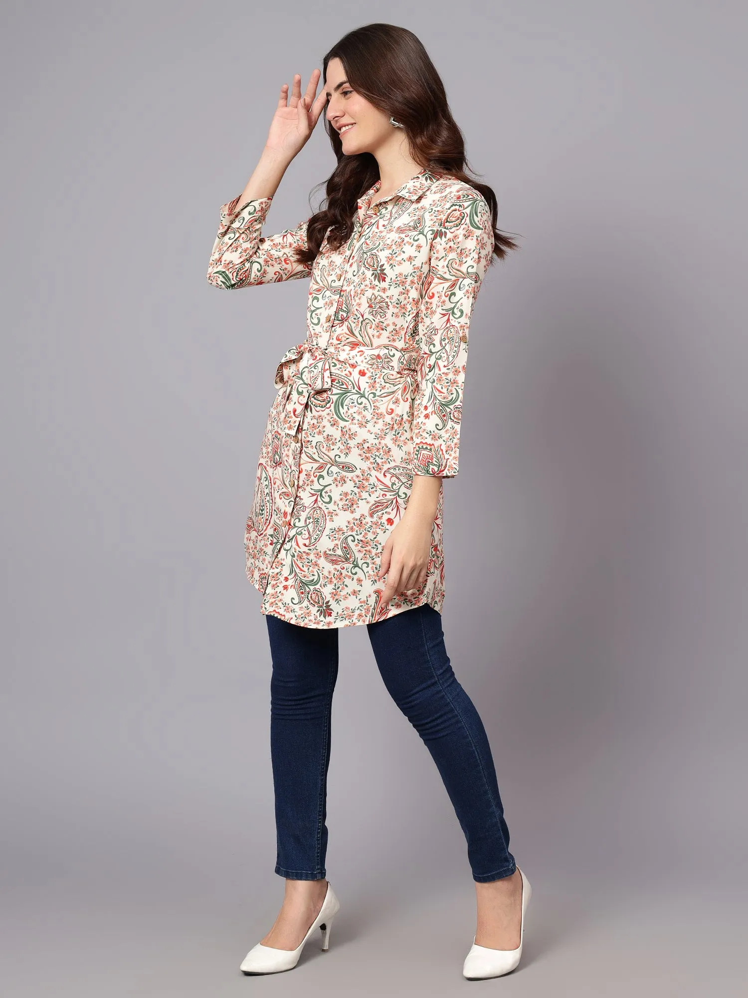 Women's Mulicolor Floral Printed Casual Tunic