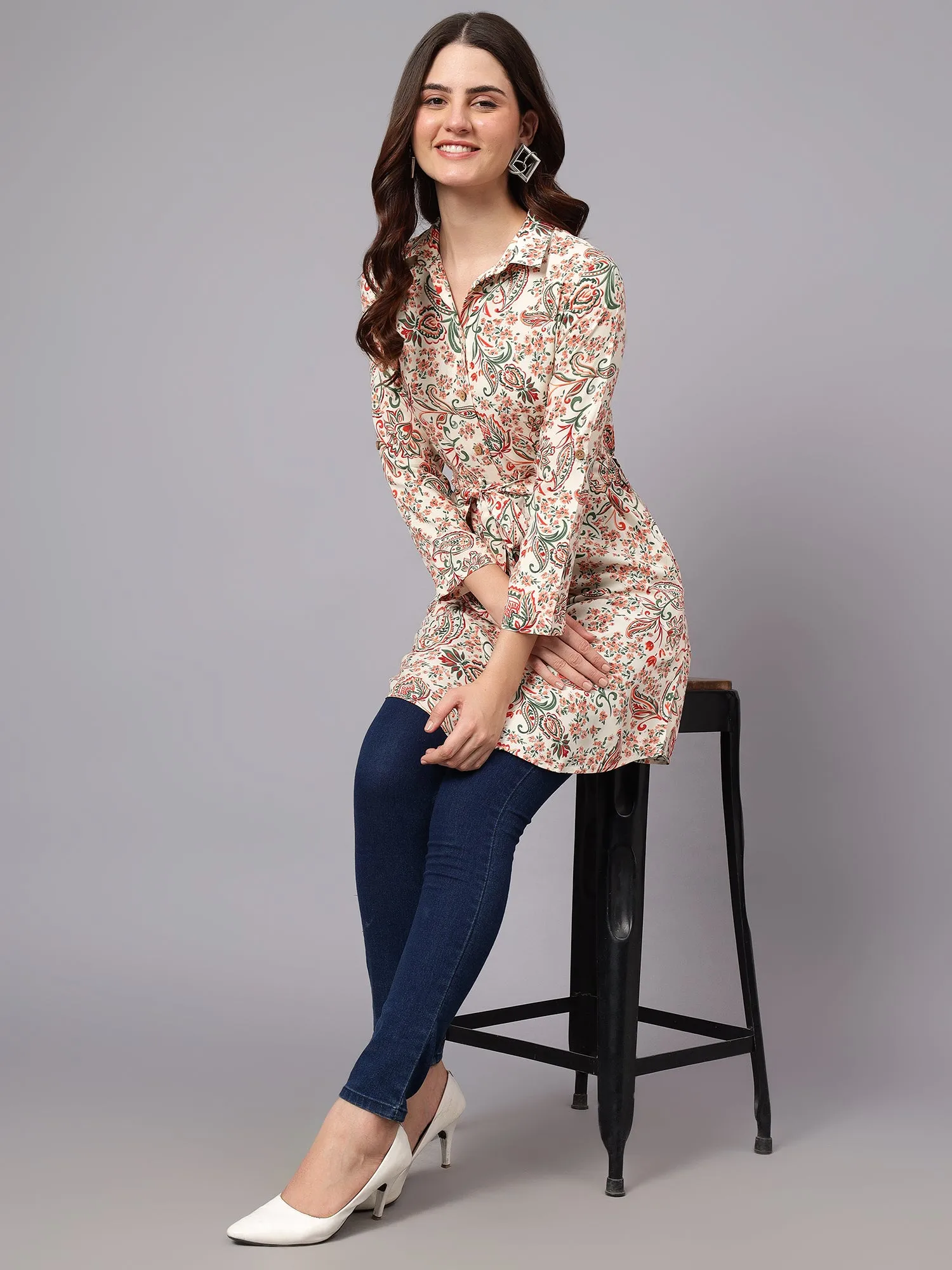 Women's Mulicolor Floral Printed Casual Tunic