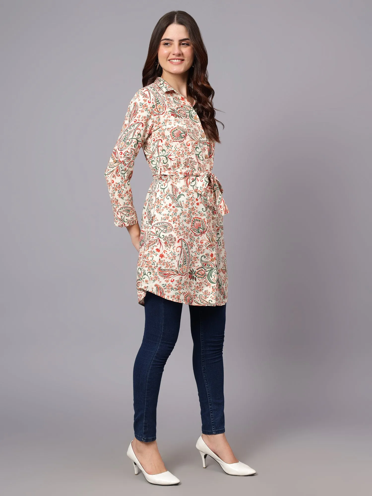 Women's Mulicolor Floral Printed Casual Tunic